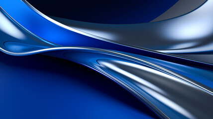 Shiny metal silver and blue background