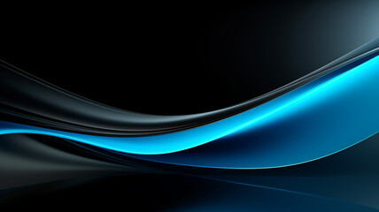Modern 3d wave curve neon blue black presentation background