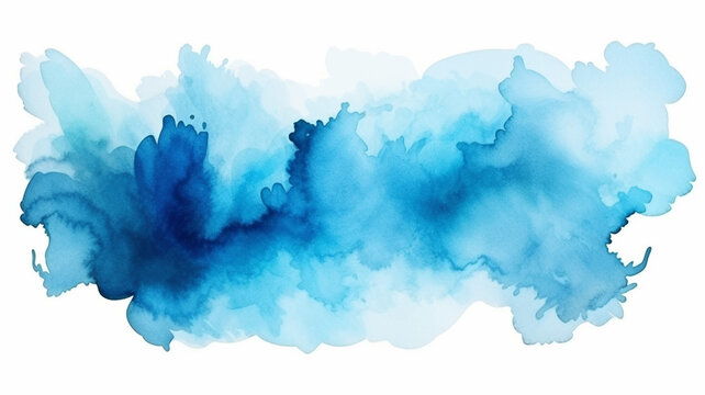 Vibrance amazing abstract blue watercolor blot painted backgroun