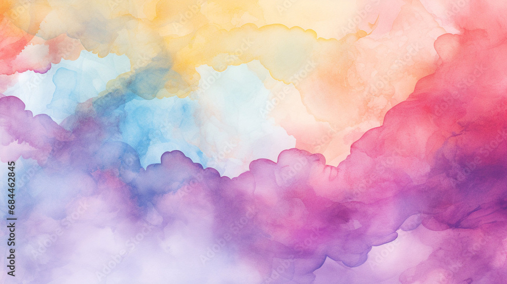 Sticker abstract colorful watercolor background design