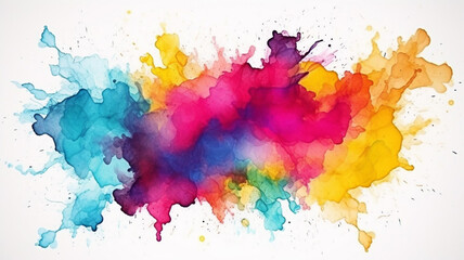 Abstract colorful watercolor aquarelle paint hand drawn color