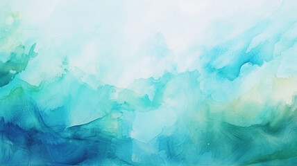 Abstract watercolor paint background by teal color background