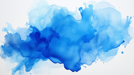 Amazing blue watercolor on white background illustration