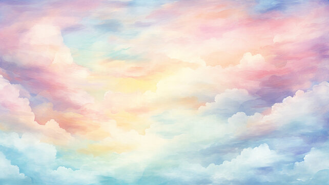 Colorful watercolor background of sunset