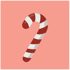 Vector christmas candy cane isolated on white background illustration