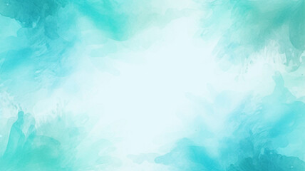 Fototapeta na wymiar Turquoise color hand drawn frame illustration grunge ink wet eff