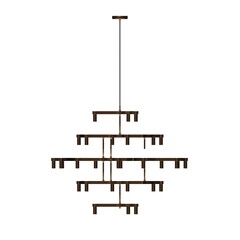 chandelier on the ceiling isolated on white background, hanging lamp, pendant light, 3D illustration, cg render