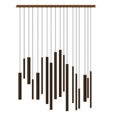 chandelier on the ceiling isolated on white background, hanging lamp, pendant light, 3D illustration, cg render