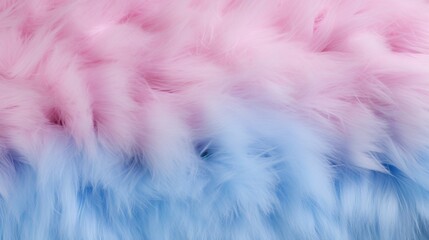 delightful and whimsical texture of fluffy eco fur in gentle baby pink and blue colors, evoking the sweetness of cotton candy