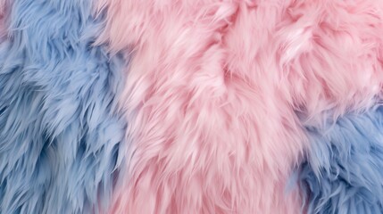Obraz premium whimsical allure of fluffy eco fur, beautifully rendered in baby pink and blue, resembling the enchanting texture of cotton candy