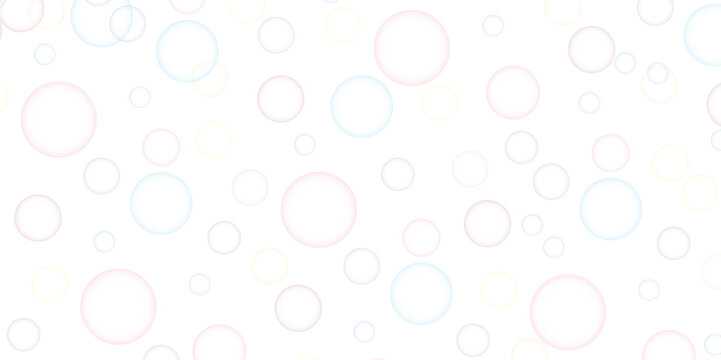 Colorful bubbles.Abstract Colorful transparent pink, blue and soap bubbles floating in the air.Design soap bubbles on a white background. Vector illustration. Shiny balls.Soap bubbles randomly design.