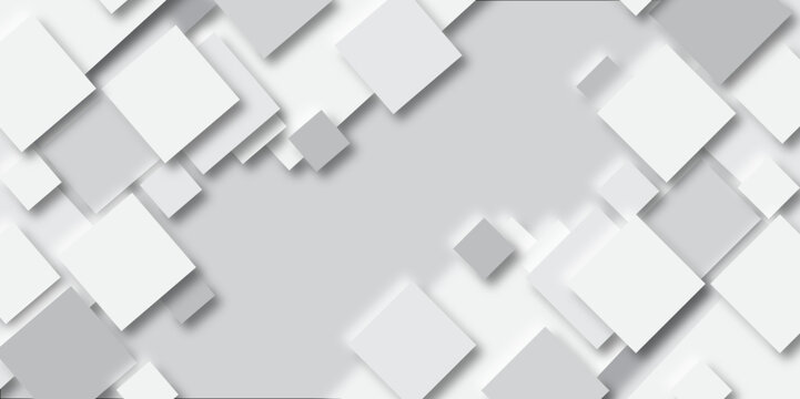 Abstract 3d geometric background with white and gray square rhombus structure style.Abstract white and gray overlap dimension modern background design vector Illustration.design for template, banner, © Kainat 