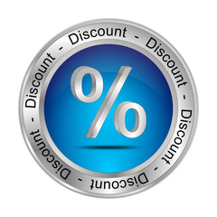 Discount button with percent symbol - 3D illustration - 684470017