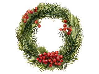 watercolor wreath flower illustration christmas decoration clipart