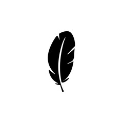 Feather, antique pen black vector icon