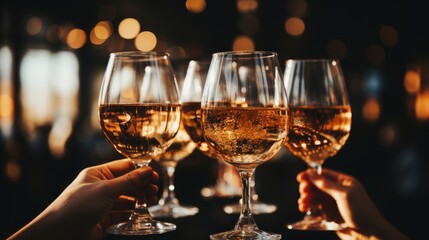 Group Friends Restaurant Having Diner Toasting , Background HD, Illustrations