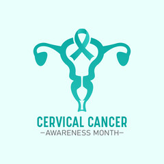 Cervical cancer awareness month is observed every year in january. January is cervical cancer awareness month. Vector template for banner, greeting card, poster with background. Vector illustration.