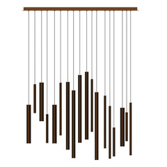 chandelier on the ceiling isolated on transparent background, hanging lamp, pendant light, 3D illustration, cg render