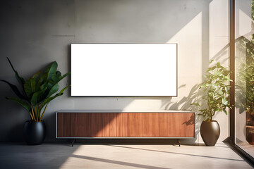 empty Flat screen TV , mock up, high resolution photography  generated by AI