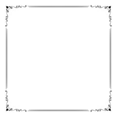 Decorative square frame. Square frame vector illustration. Suitable for wedding invitation, aesthetic decoration, social media post, banner, promotion, advertising, etc.