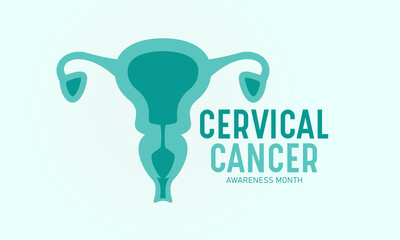 Cervical cancer awareness month is observed every year in january. January is cervical cancer awareness month. Vector template for banner, greeting card, poster with background. Vector illustration.