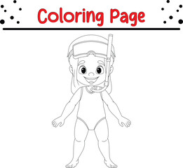 Funny Little boy coloring book page