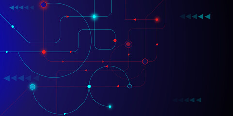 Abstract geometric connected dots and lines for digital communication. Digital technology concept background, and social network connection .