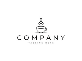 fresh coffee tea nature leaf organic logo design
