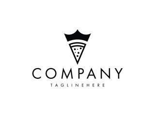 pizza king crown food logo design
