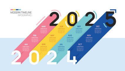 Business step timeline infographic 2024 template. Modern milestone element timeline diagram calendar and 4 quarter topics, vector infographics.