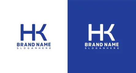 Foto op Plexiglas Initial Letter HK Logo Design Vector Template. Linked Letter HK Logo Design © Sihab_723k