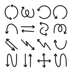 set of hand drawn arrows vector	