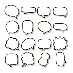 speech bubble doodle hand drawn vector	
