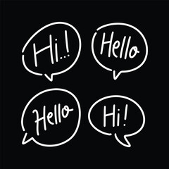 speech bubble doodle hand drawn vector	
