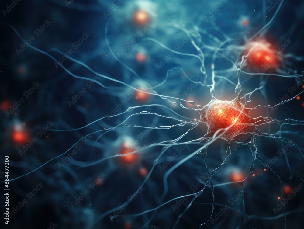 Aufkleber neurons in the brain. generative ai.