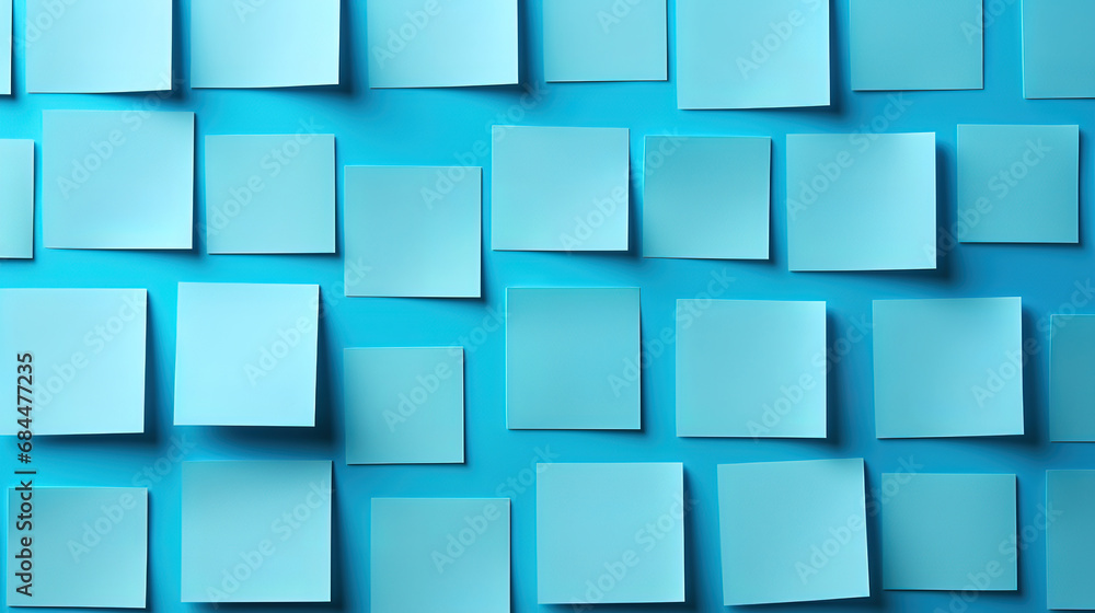 Poster top view collection of sticky notes with pencils. generative ai