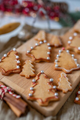 Christmas cookies on gray background