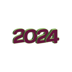 2024 text or number design modern new year vector