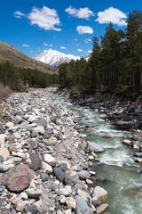 Panoramic view of Baksan river