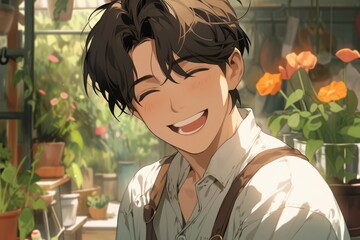 さわやかな笑顔男性,Generative AI AI画像