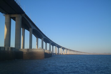 A bridge built over the sea in Incheon, South Korea