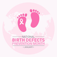 National Birth Defects Prevention Month Is Observed Every Year In January. Birth Defects Awareness Month, Vector Template For Banner, Greeting Card, Poster With Background. Vector Illustration.