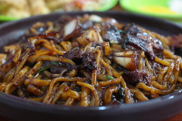 a Chinese-style noodle with black bean paste
