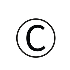 Copyright icon vector logo design template