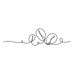 Coffee Bean Simple Line Art 