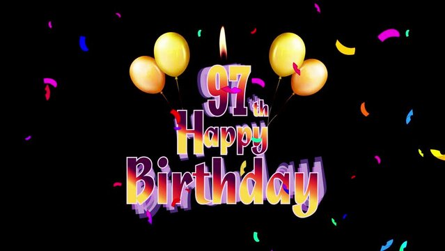 Happy Birthday 97th Celebration Colorfull Fireworks Logo Design Videos
