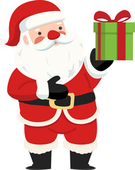 Funny Santa Claus hold box bow gift