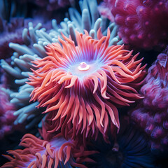 anemone actinia texture underwater reef sea coral anemone actinia texture underwater reef sea coral. generative ai.