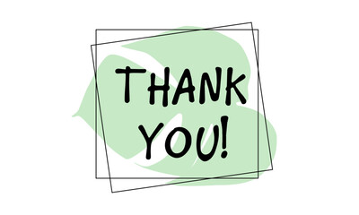 Thank you note or splash frame isolated on white background. Beautiful watercolor splash template	
