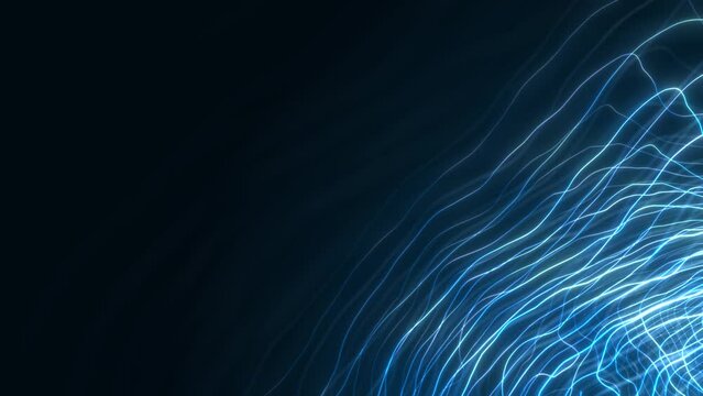 Blue Fractal Waves: Futuristic Motion and High-Tech Energy Flow